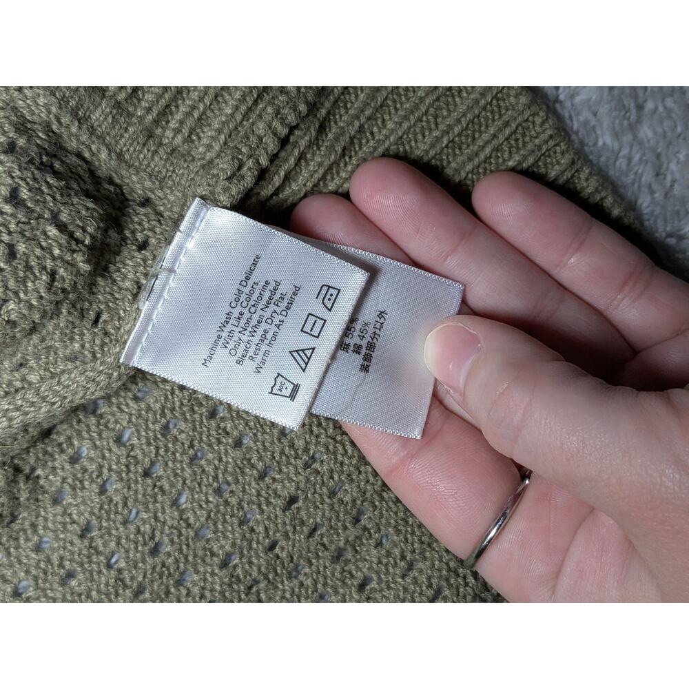 Vintage Eddie Bauer Women’s M Hooded Open Knit Zip Front Sweater Vest Cardigan - Picture 8 of 11